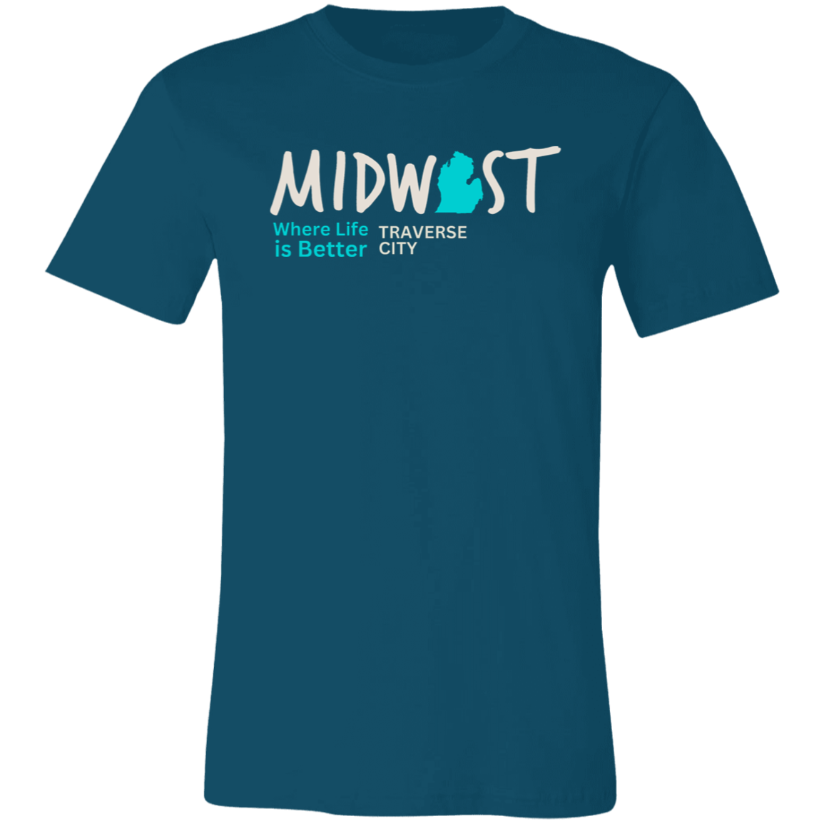 Midwest Where Life is Better Traverse City Unisex Jersey Tee