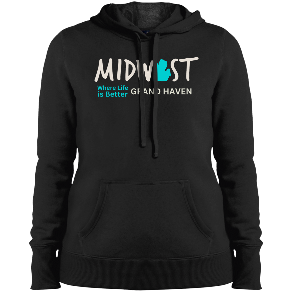 Midwest Where Life is Better Grand Haven Ladies' Hoodie