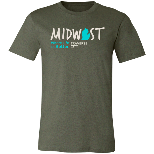 Midwest Where Life is Better Traverse City Unisex Jersey Tee