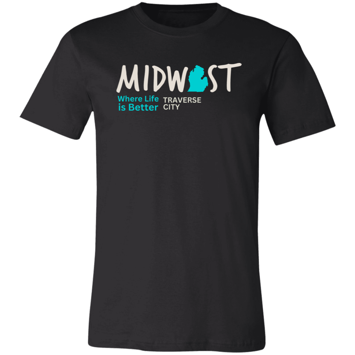 Midwest Where Life is Better Traverse City Unisex Jersey Tee
