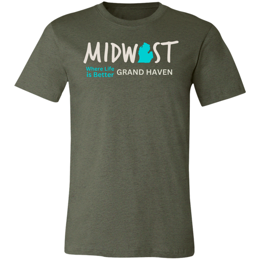 Midwest Where Life is Better Grand Haven Unisex Jersey Tee