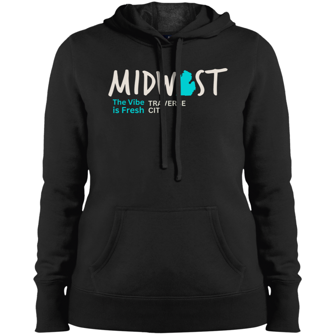Midwest The Vibe is Fresh Traverse City Ladies' Hoodie