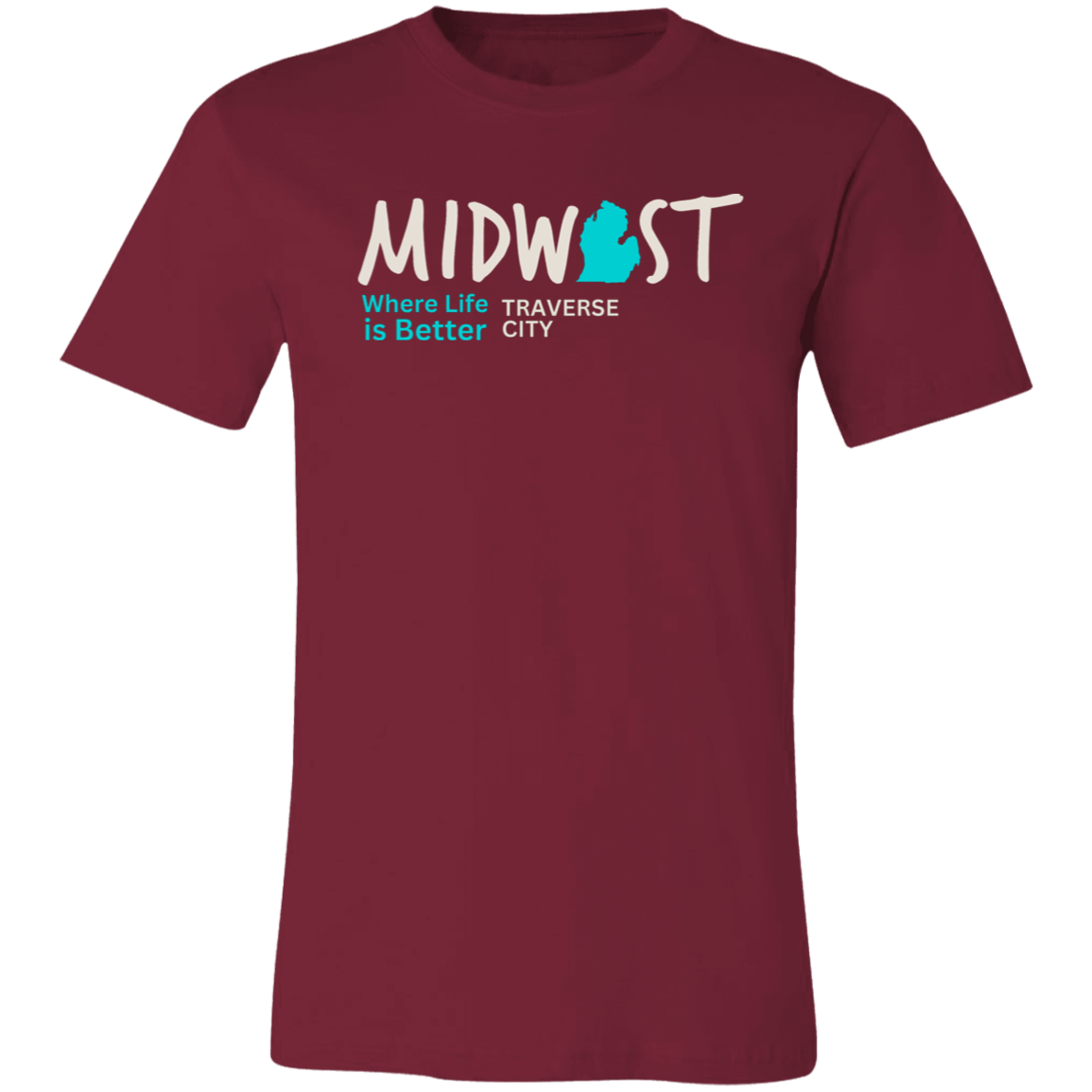 Midwest Where Life is Better Traverse City Unisex Jersey Tee
