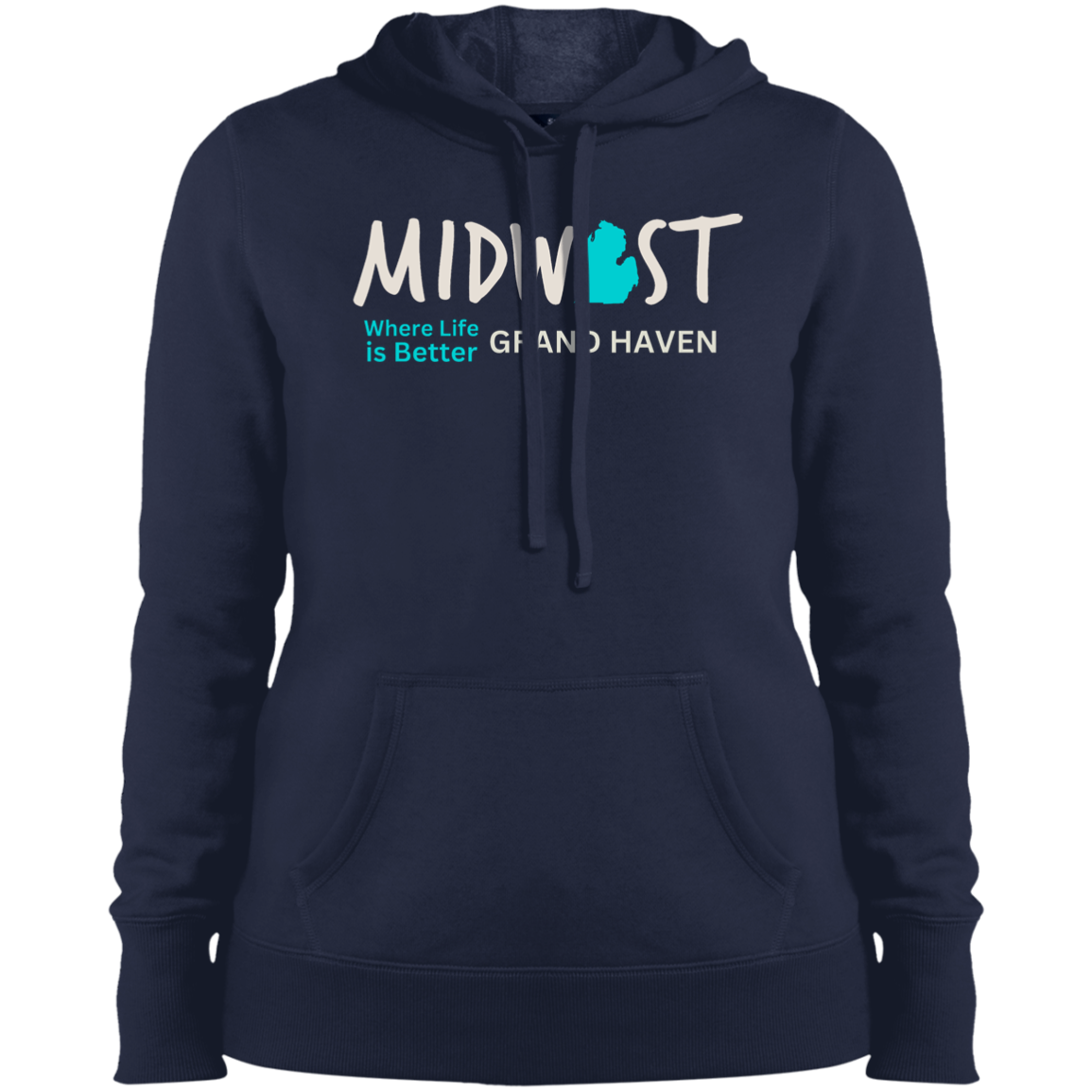 Midwest Where Life is Better Grand Haven Ladies' Hoodie