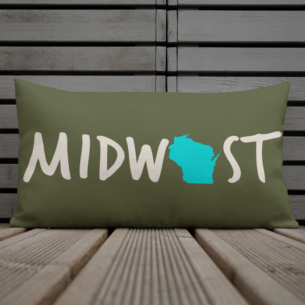Wisconsin Midwest 'Love It' Premium Pillow