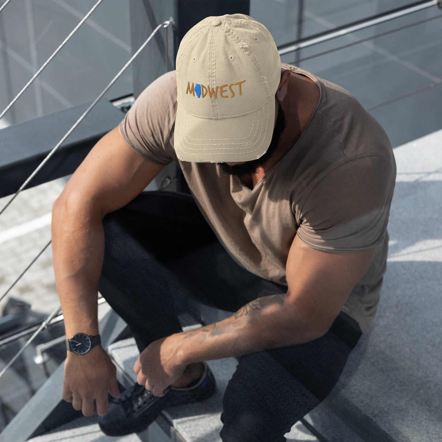 Illinois Midwest™ Lookin Sharp Distressed Dad Hat