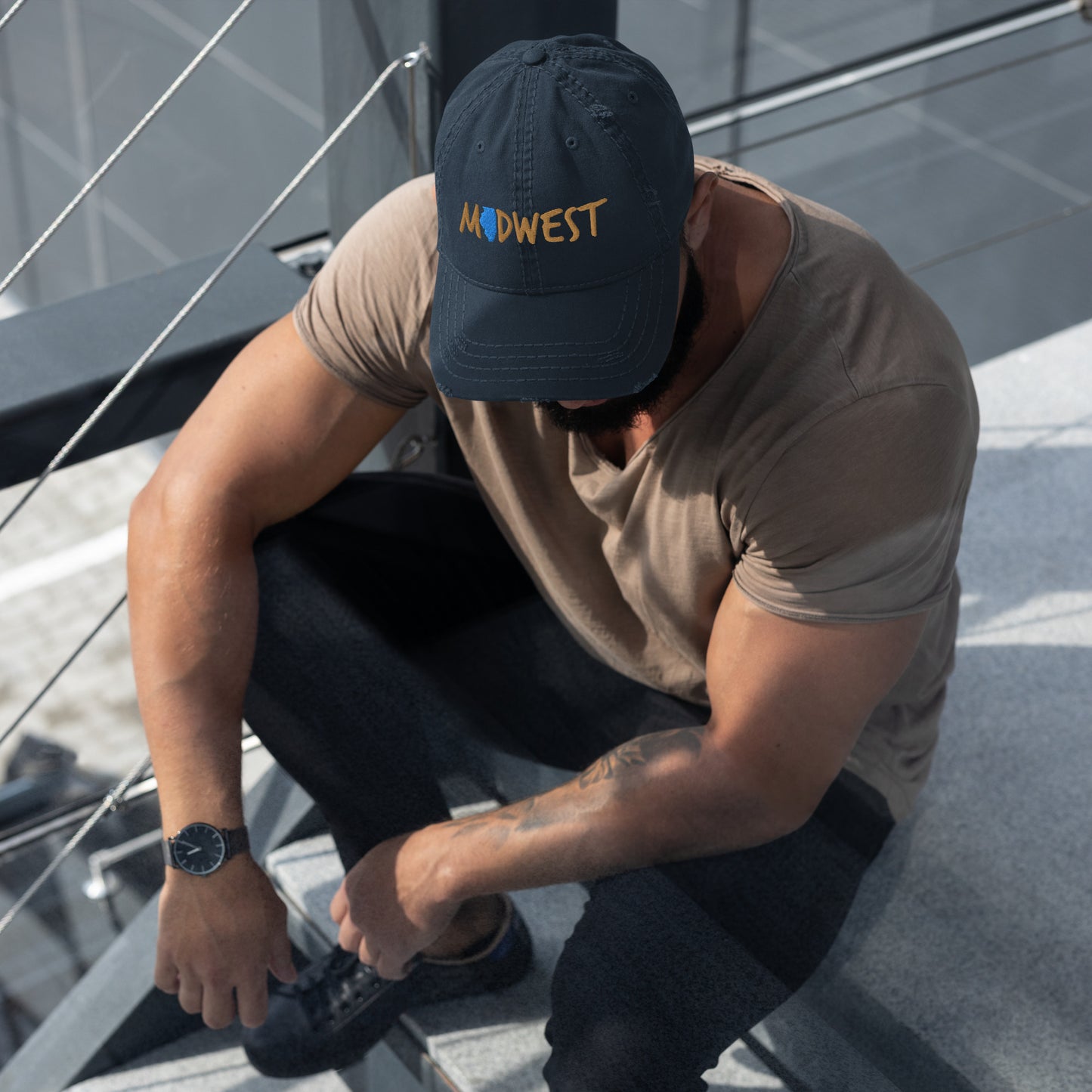 Illinois Midwest™ Lookin Sharp Distressed Dad Hat