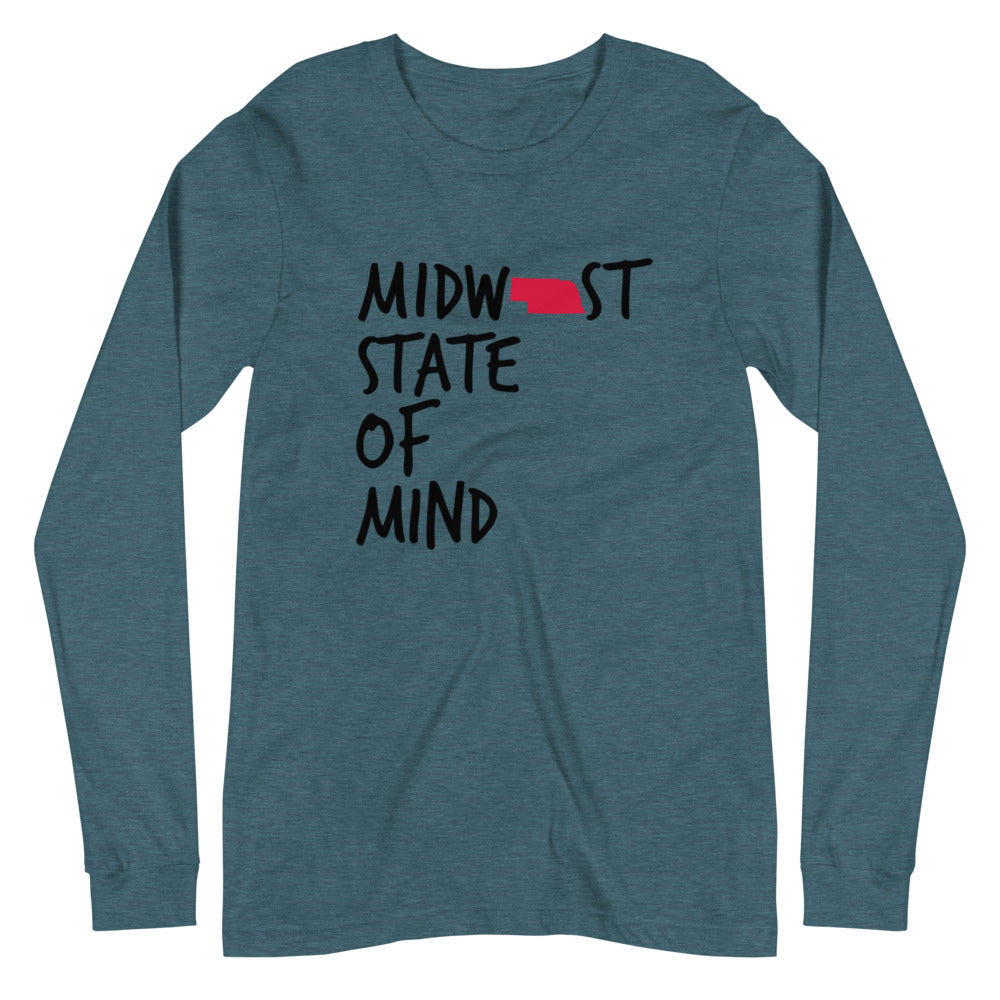 Midwest State of Mind™ Nebraska Unisex Long Sleeve Tee