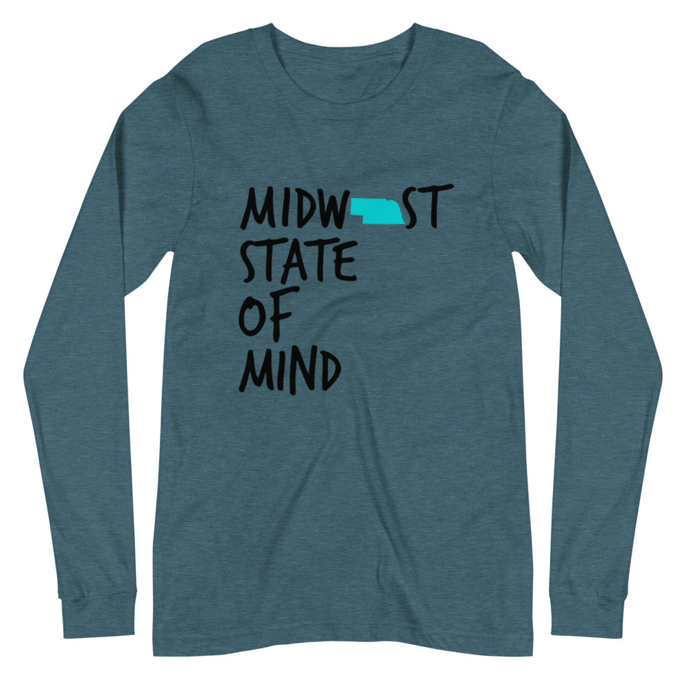 Midwest State of Mind™ Nebraska Unisex Long Sleeve Tee
