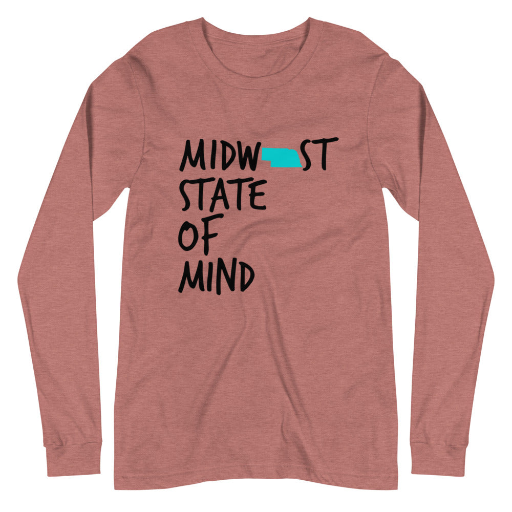Midwest State of Mind™ Nebraska Unisex Long Sleeve Tee