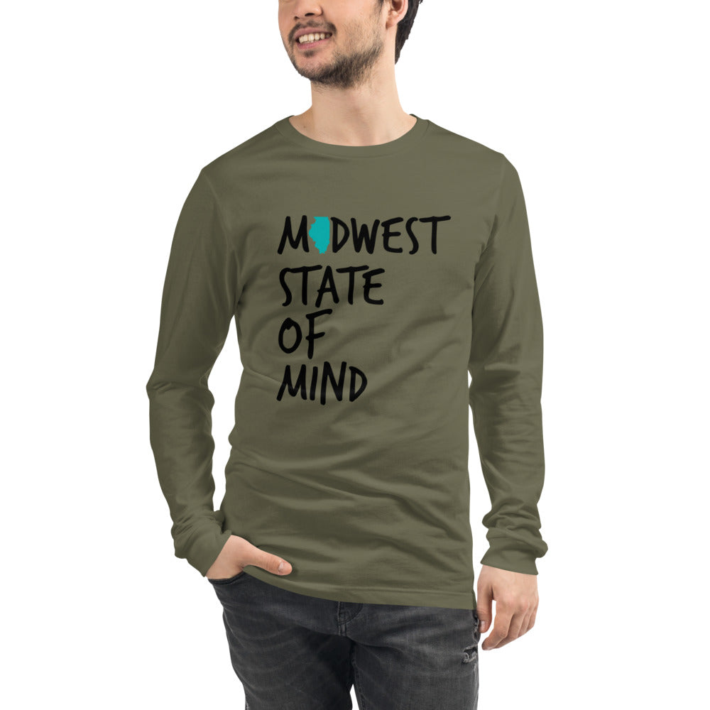 Midwest State of Mind™ Illinois Unisex Long Sleeve Tee