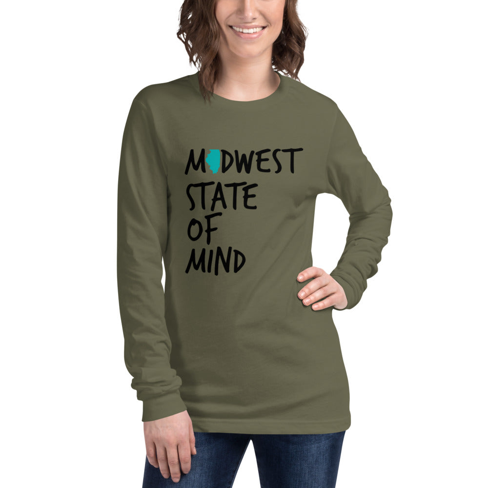 Midwest State of Mind™ Illinois Unisex Long Sleeve Tee