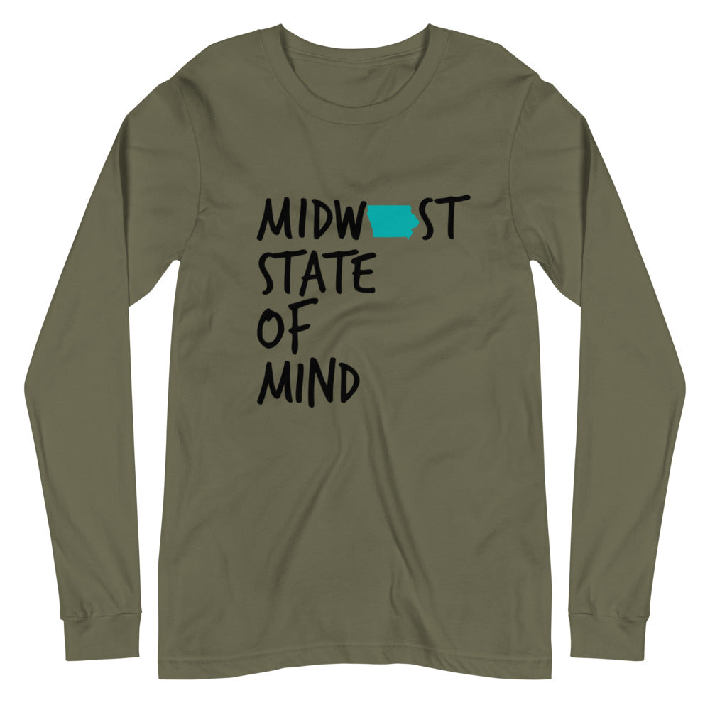 Midwest State of Mind™ Iowa Unisex Long Sleeve Tee