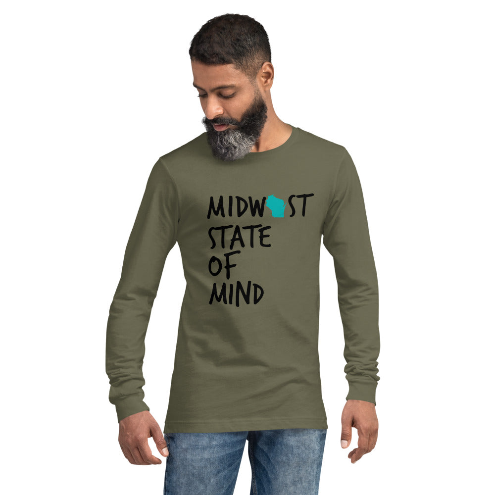 Midwest State of Mind™ Wisconsin Unisex Long Sleeve Tee