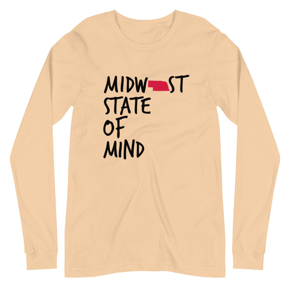 Midwest State of Mind™ Nebraska Unisex Long Sleeve Tee