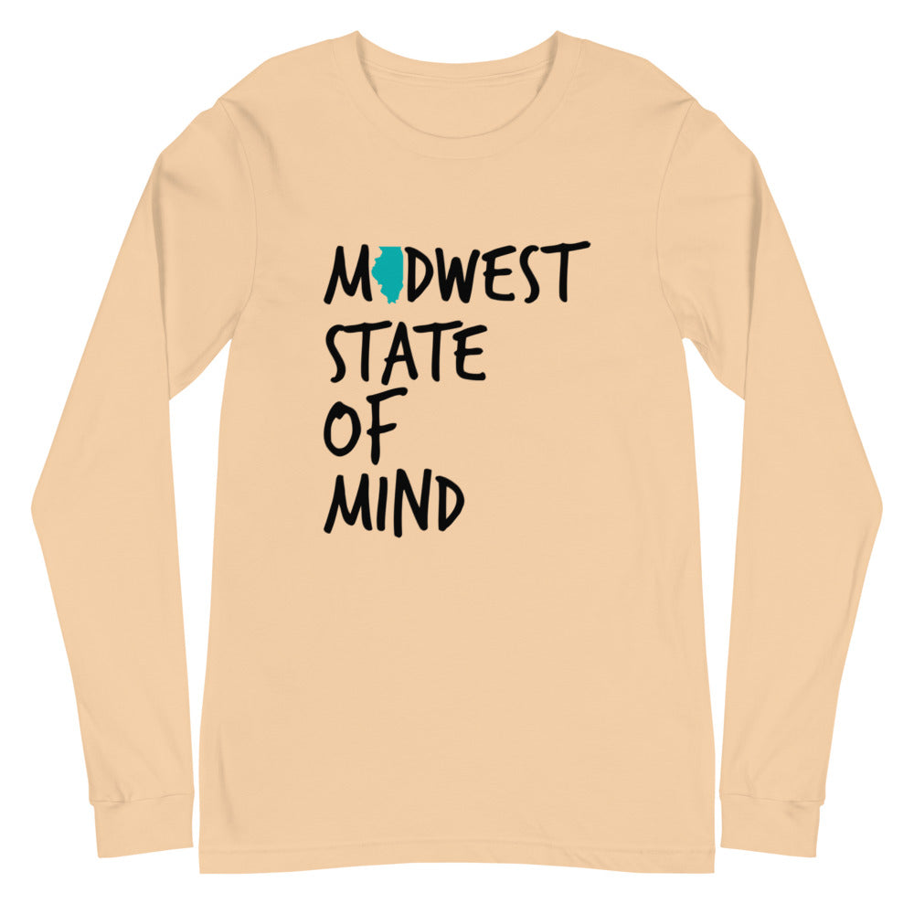 Midwest State of Mind™ Illinois Unisex Long Sleeve Tee