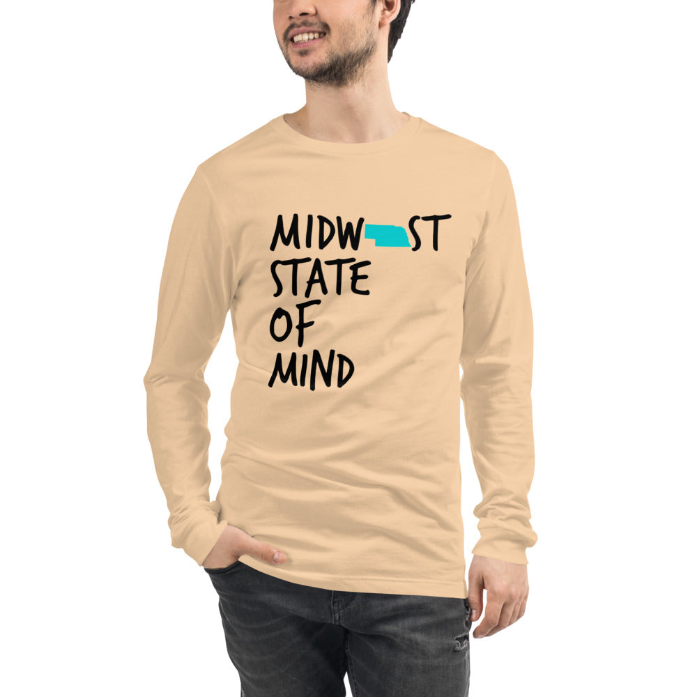 Midwest State of Mind™ Nebraska Unisex Long Sleeve Tee