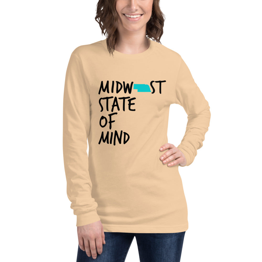 Midwest State of Mind™ Nebraska Unisex Long Sleeve Tee