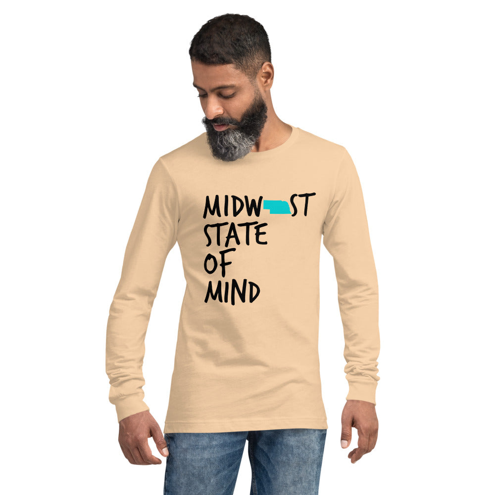 Midwest State of Mind™ Nebraska Unisex Long Sleeve Tee