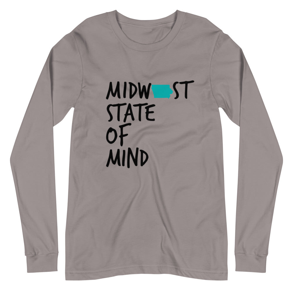 Midwest State of Mind™ Iowa Unisex Long Sleeve Tee
