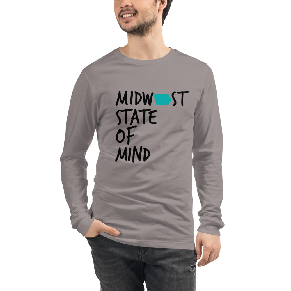 Midwest State of Mind™ Iowa Unisex Long Sleeve Tee