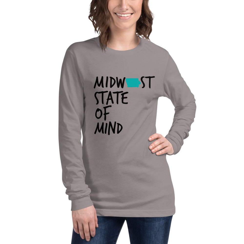 Midwest State of Mind™ Iowa Unisex Long Sleeve Tee
