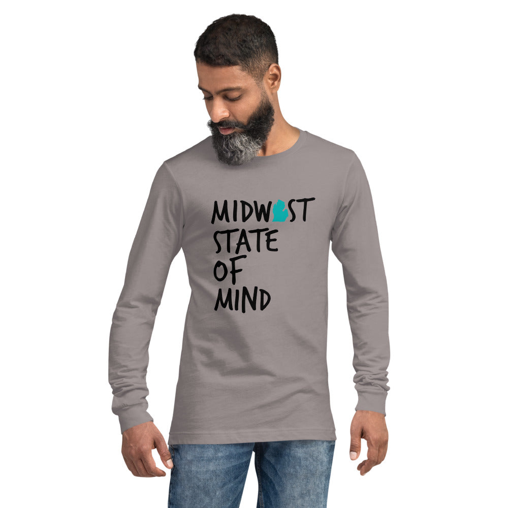 Midwest State of Mind™ Michigan Unisex Long Sleeve Tee