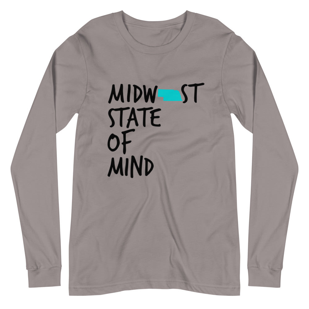 Midwest State of Mind™ Nebraska Unisex Long Sleeve Tee