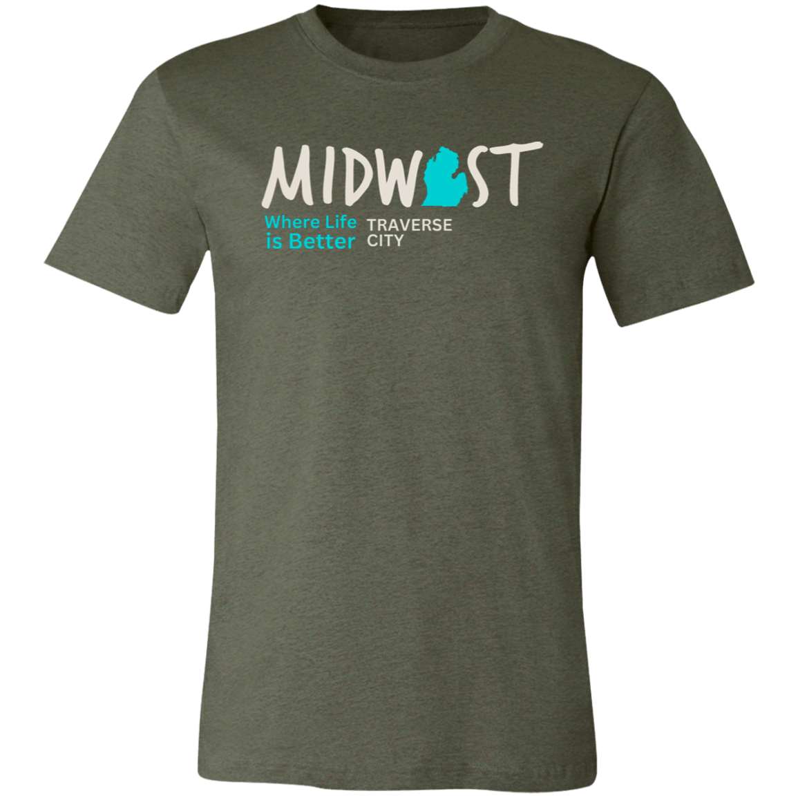 Midwest Where Life is Better Traverse City Unisex Jersey Tee