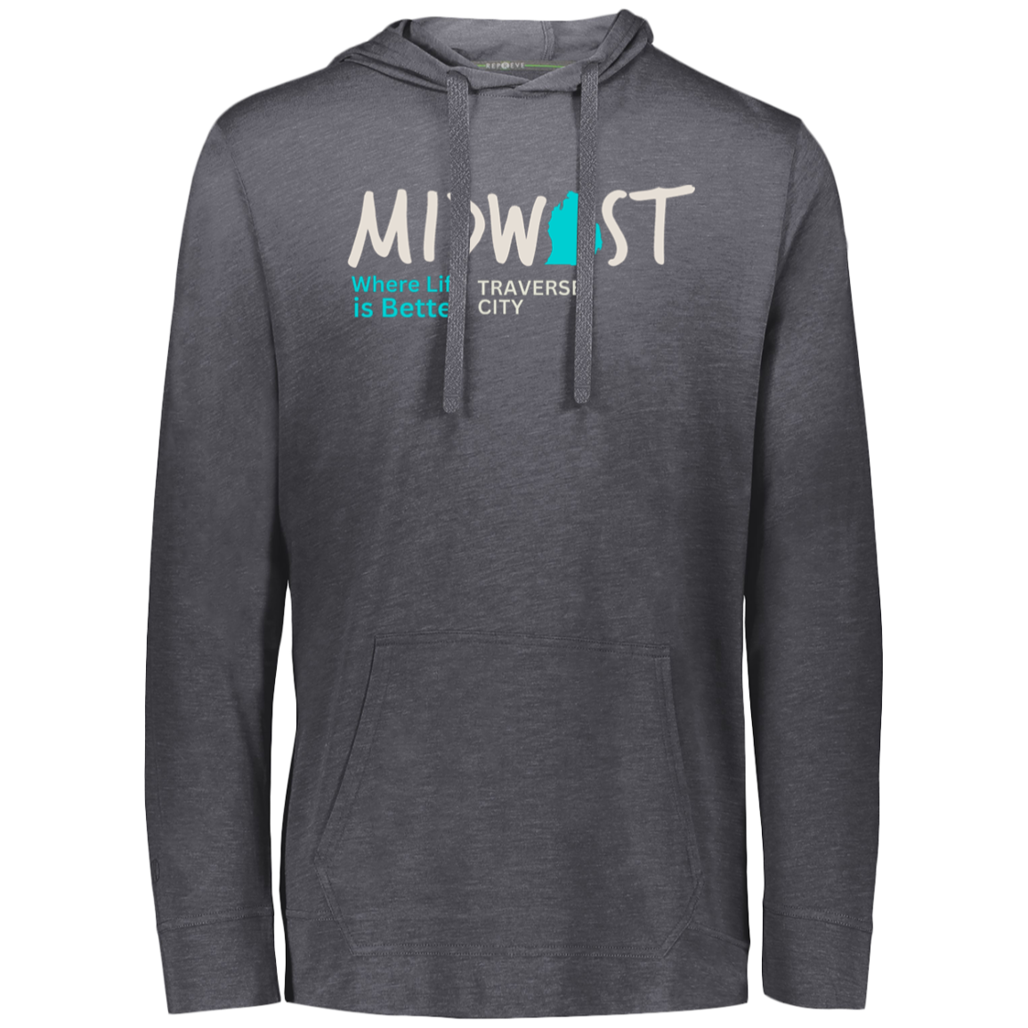 Midwest Where Life is Better Traverse City  Eco Lightweight Hoodie