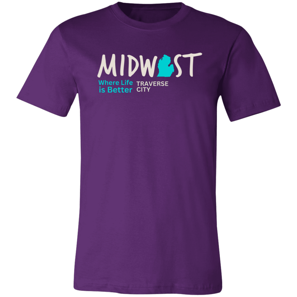 Midwest Where Life is Better Traverse City Unisex Jersey Tee