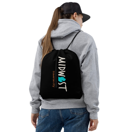 Traverse City Michigan Midwest Cool Drawstring bag