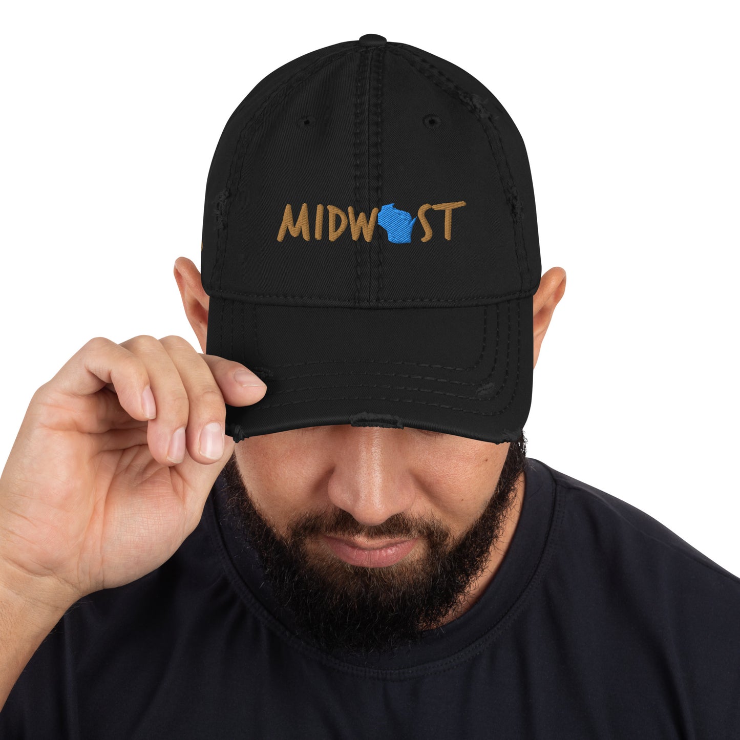 Wisconsin Midwest™ Lookin Sharp Distressed Dad Hat