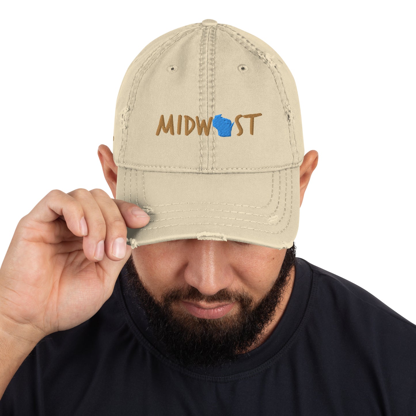 Wisconsin Midwest™ Lookin Sharp Distressed Dad Hat