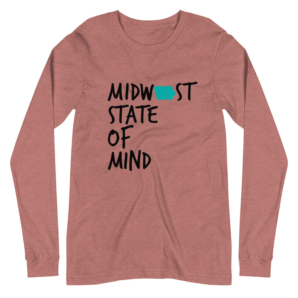 Midwest State of Mind™ Iowa Unisex Long Sleeve Tee