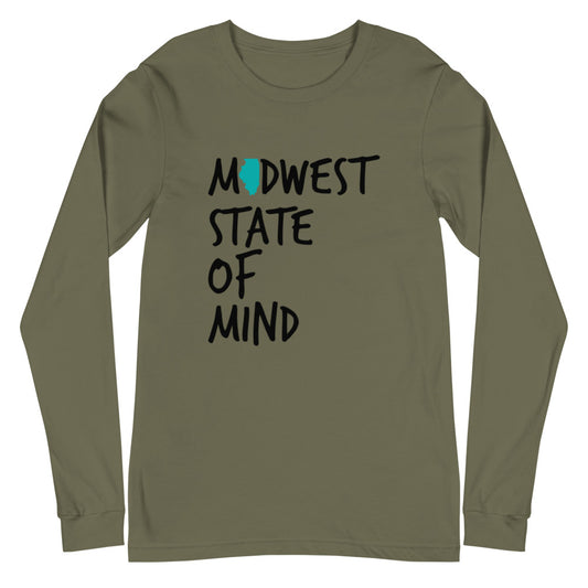 Midwest State of Mind™ Illinois Unisex Long Sleeve Tee