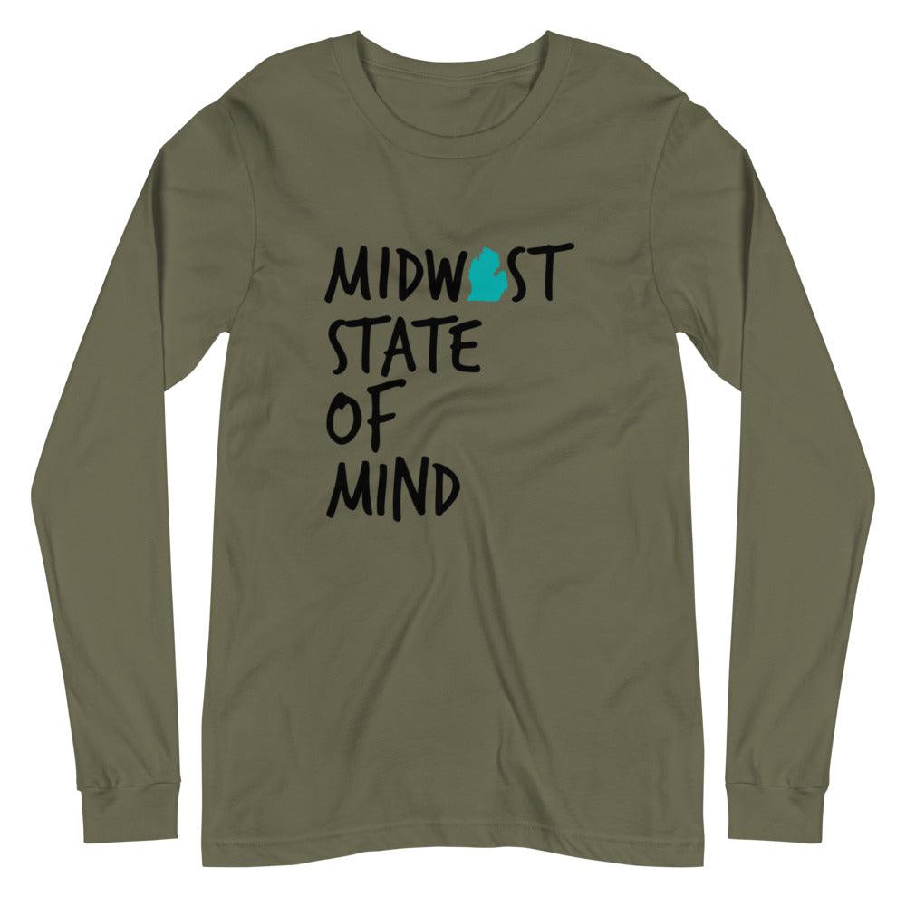 Midwest State of Mind™ Michigan Unisex Long Sleeve Tee
