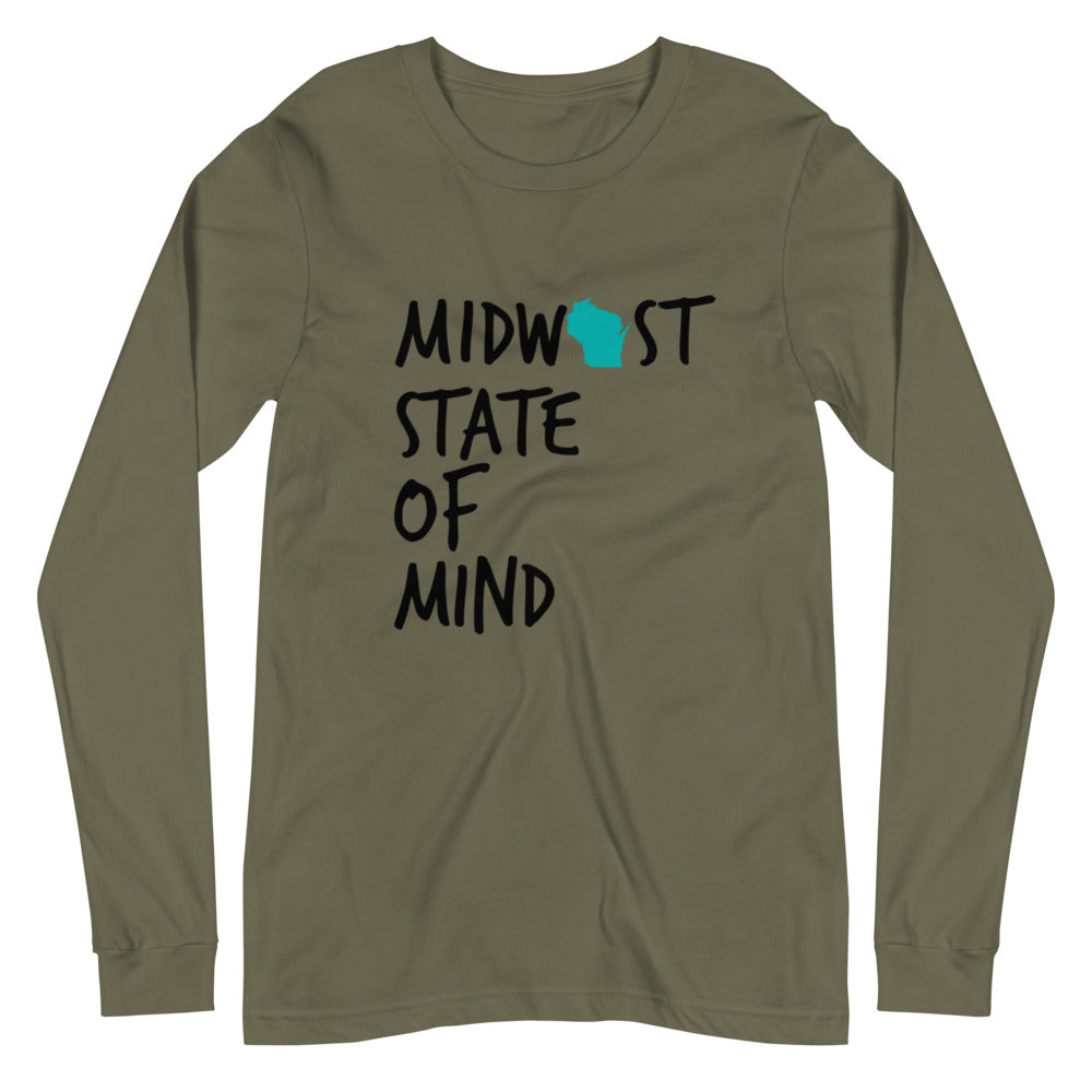 Midwest State of Mind™ Wisconsin Unisex Long Sleeve Tee