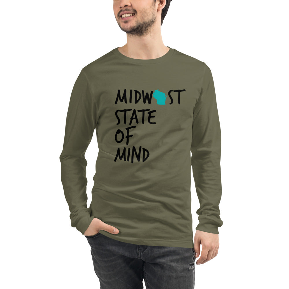 Midwest State of Mind™ Wisconsin Unisex Long Sleeve Tee