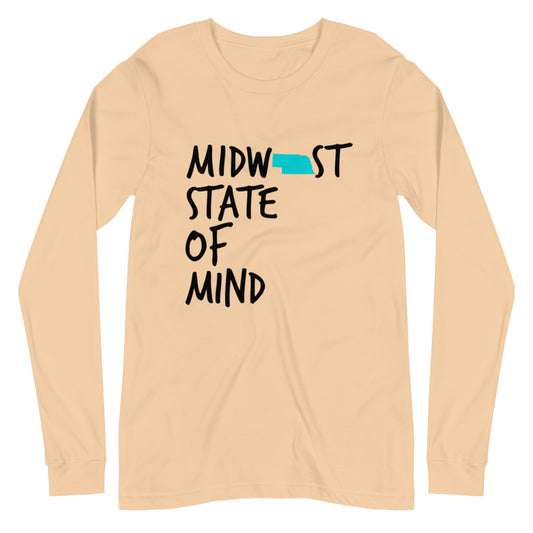 Midwest State of Mind™ Nebraska Unisex Long Sleeve Tee