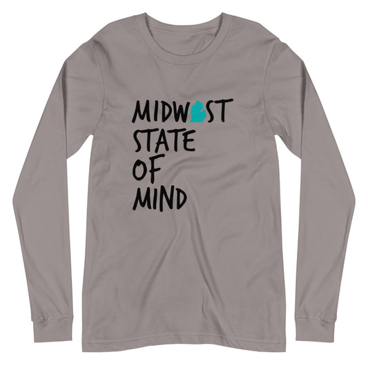 Midwest State of Mind™ Michigan Unisex Long Sleeve Tee