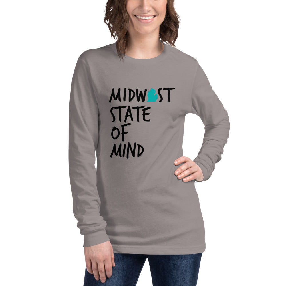 Midwest State of Mind™ Michigan Unisex Long Sleeve Tee